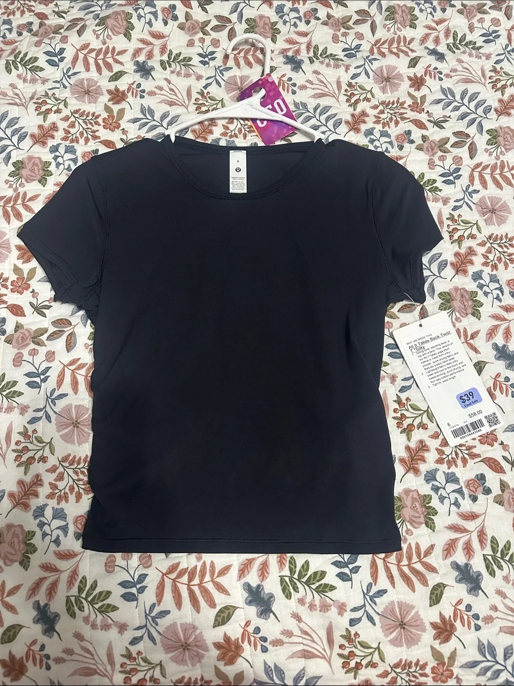 NWT Lululemon All It Takes Back-Twist T *Silky Black